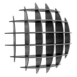 Atmo - półka sfera 100x100x20, czarny